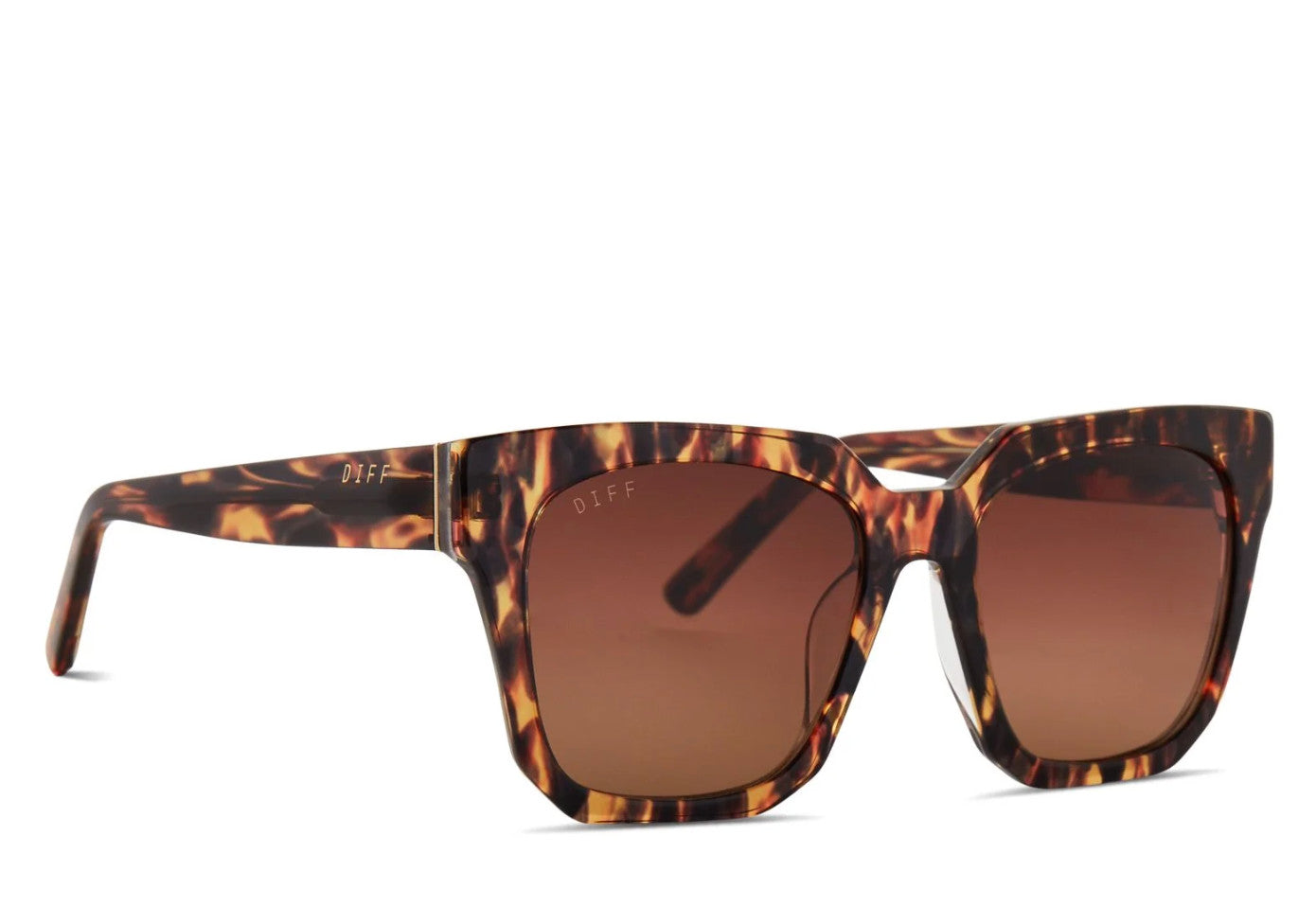 Diff Ariana Wild Tortoise Frame w/ Brown Gradient Lens Sunglasses Polarized