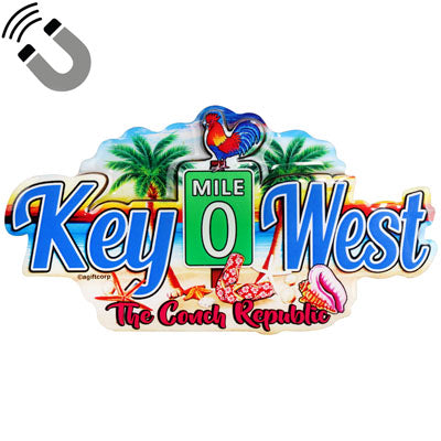 The Conch Republic Mile 0 Rooster Magnet