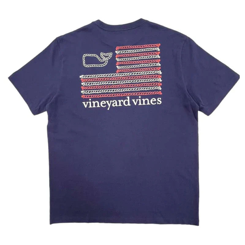 Vineyard Vines Rope Flag Tee SS Nautical Navy