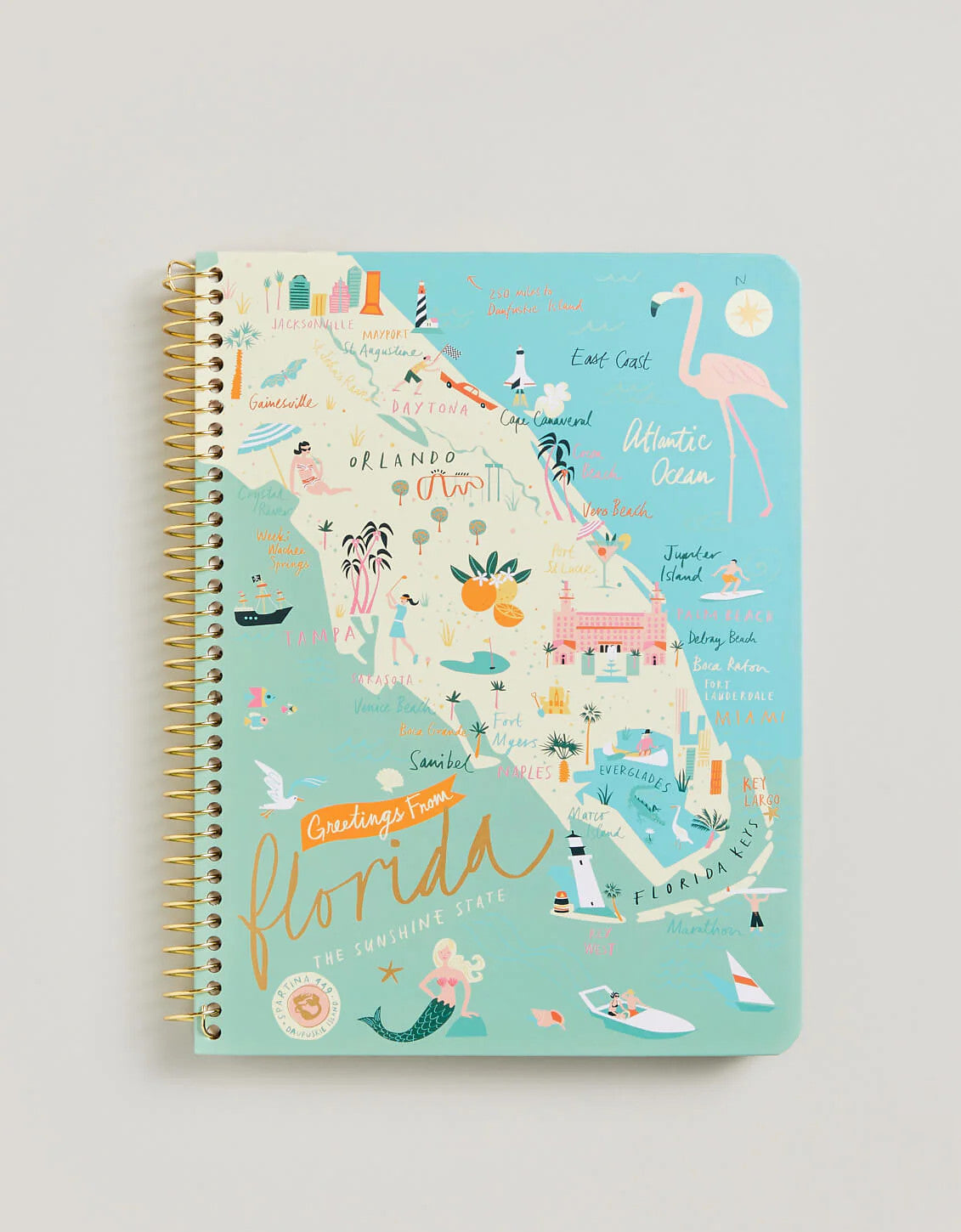 Spartina Ruled Spiral Notebook Florida 6.5x8.5