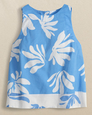 Southern Tide Simone Leafy Luxe Tank Boat Blue