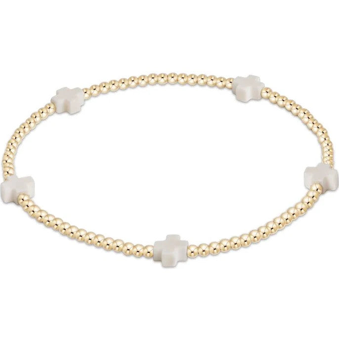 Enewton Signature Small Cross Gold Pattern 2mm WF'24 Bead Bracelet