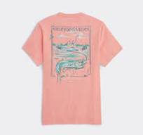 Vineyard Vines Painted Tarpon Fishing Tee Peaches N Cream