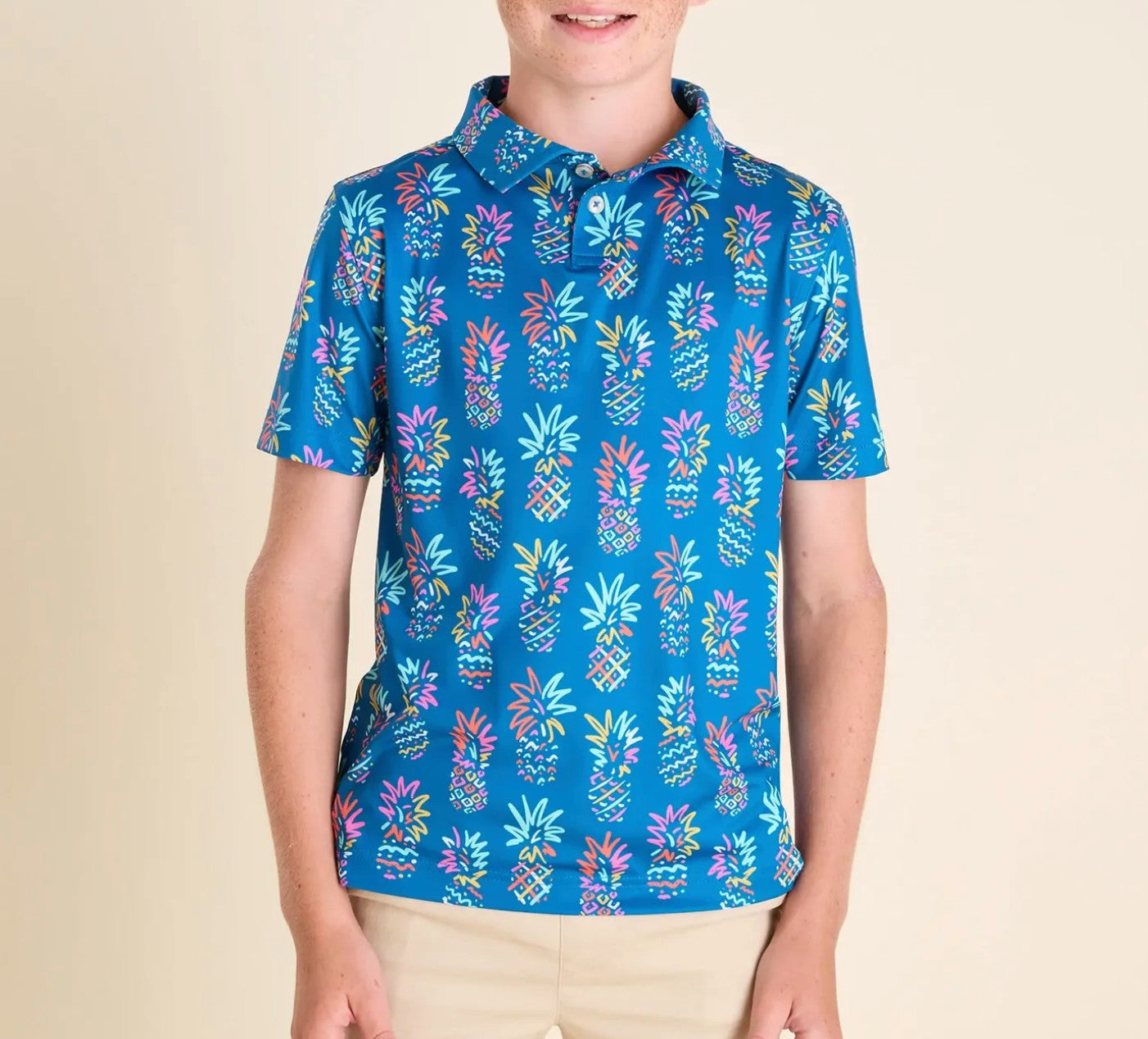 Chubbies Youth The Pineapple Sketch Performance Polo