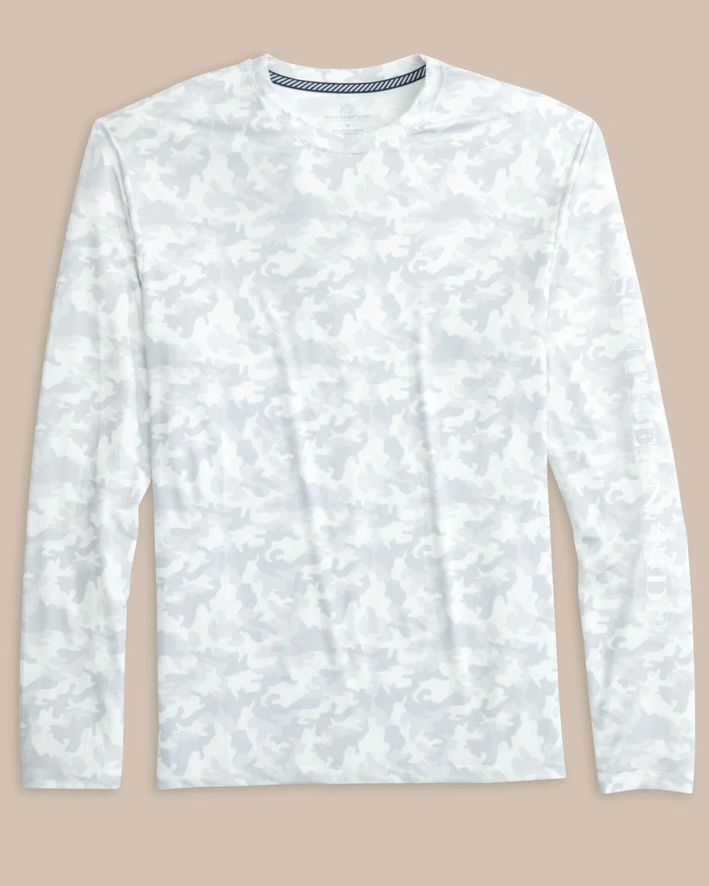 Southern Tide Island Camo Performance Tee LS Classic White