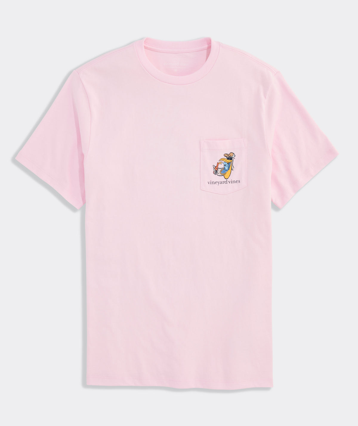 Vineyard Vines Drinks Well SS Pocket Tee Pink Drink