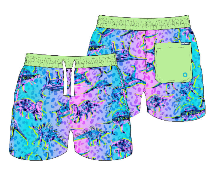 Chubbies Youth The Dino Delights Magic Swim Trunks