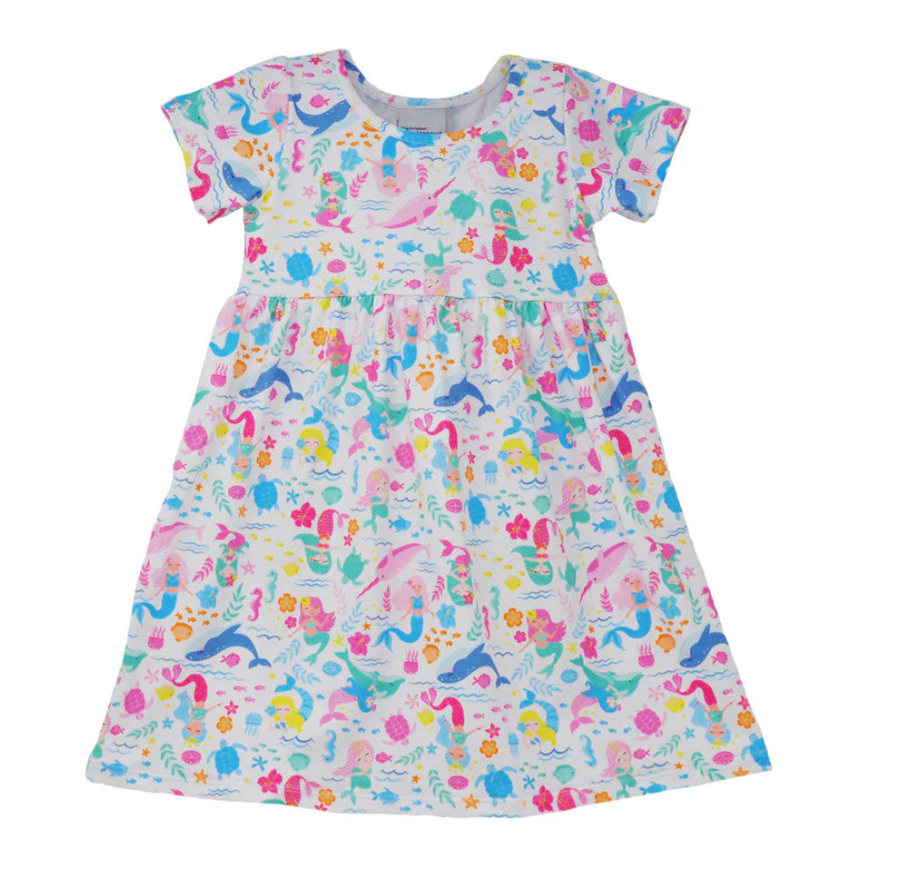 Flap Happy Laya Short Sleeve Tee Dress Mermaid Friends
