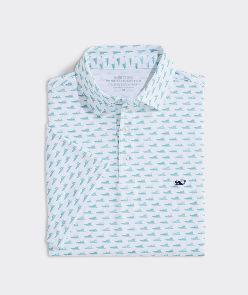 Vineyard Vines Printed Sankaty Performance Polo Sprtfshr White Cap