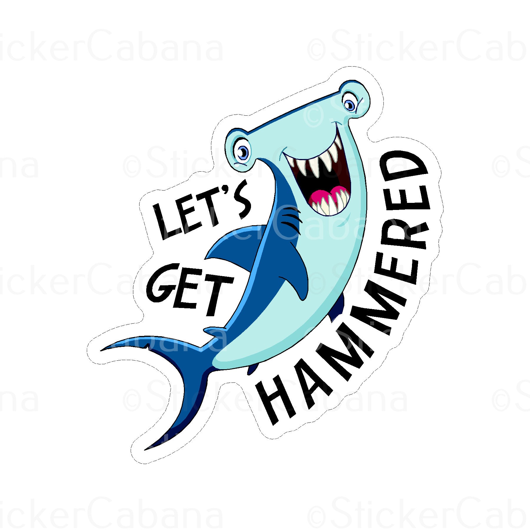 Sticker Cabana Let's Get Hammered Small Sticker