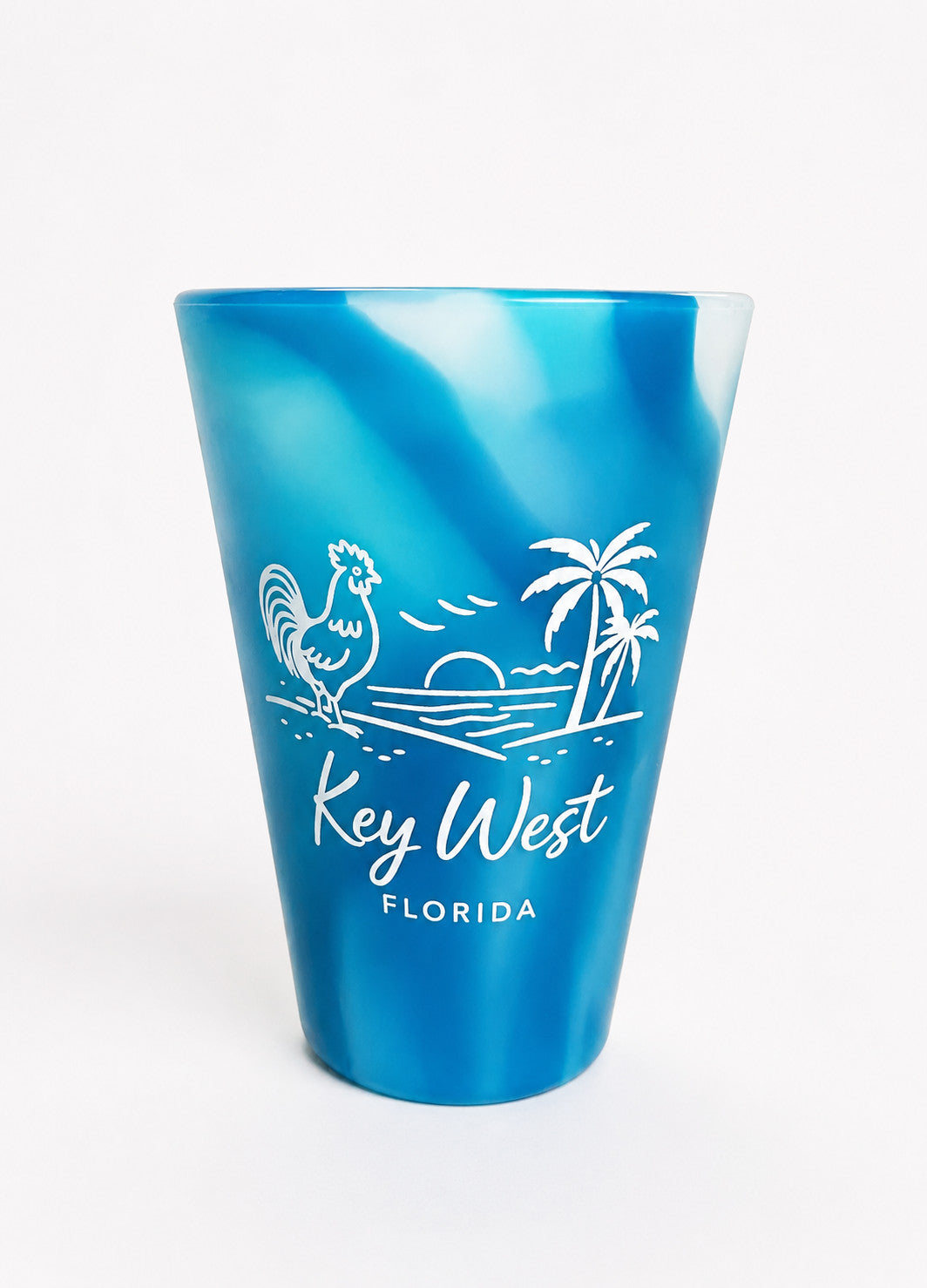 Silipint Rooster Sunset Key West 16oz Pint Cup Blue Crystal
