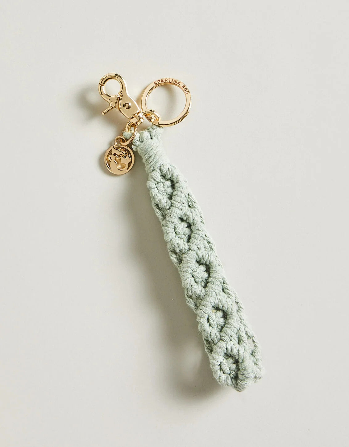Spartina Macrame Wristlet Keychain Sea Foam