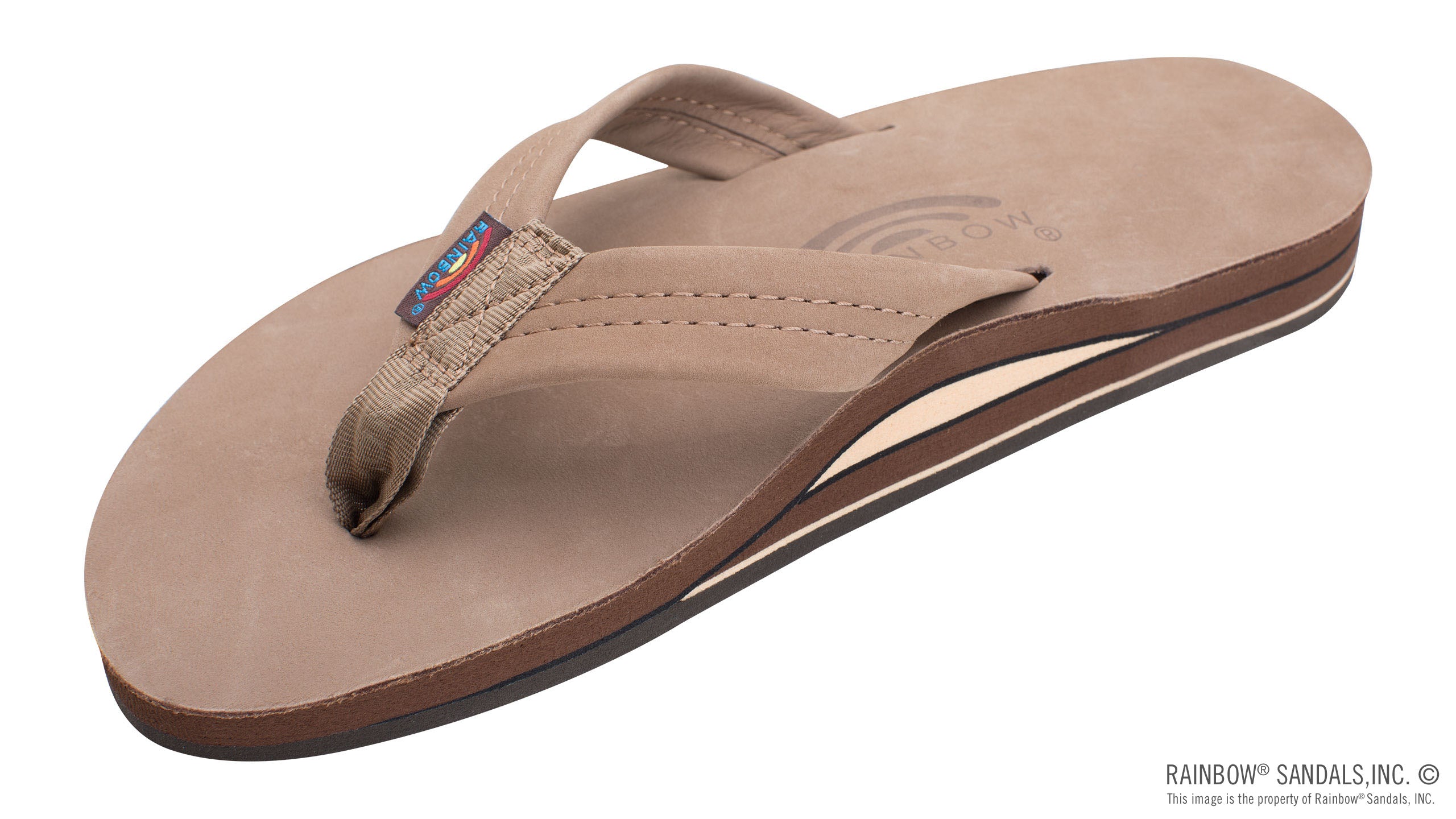 Rainbow Sandals Mens Double Layer Premier Leather with Arch Support Dark Brown
