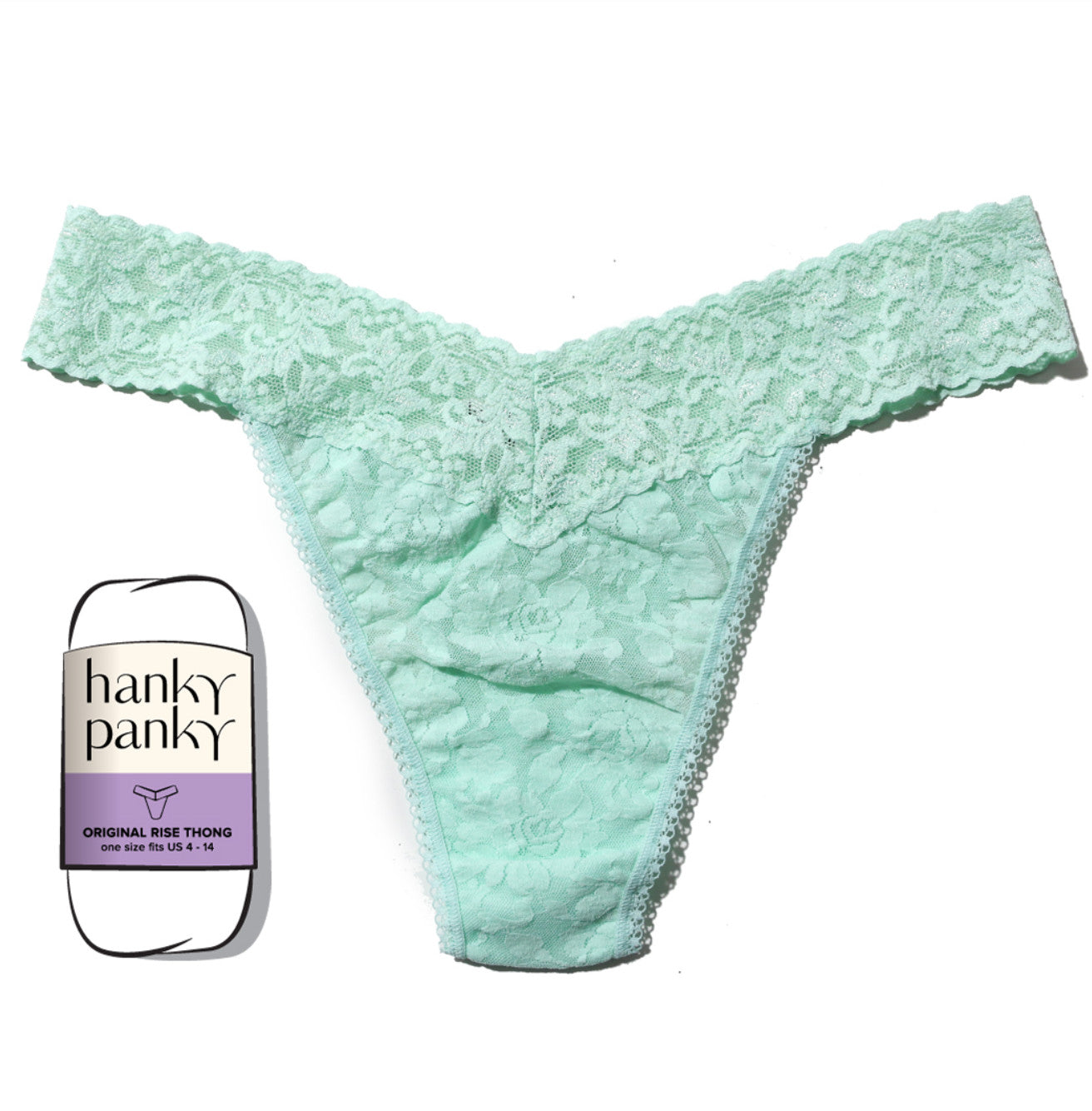 Hanky Panky Rolled Signature Original Lace Rolled Solid Pistachio O/S