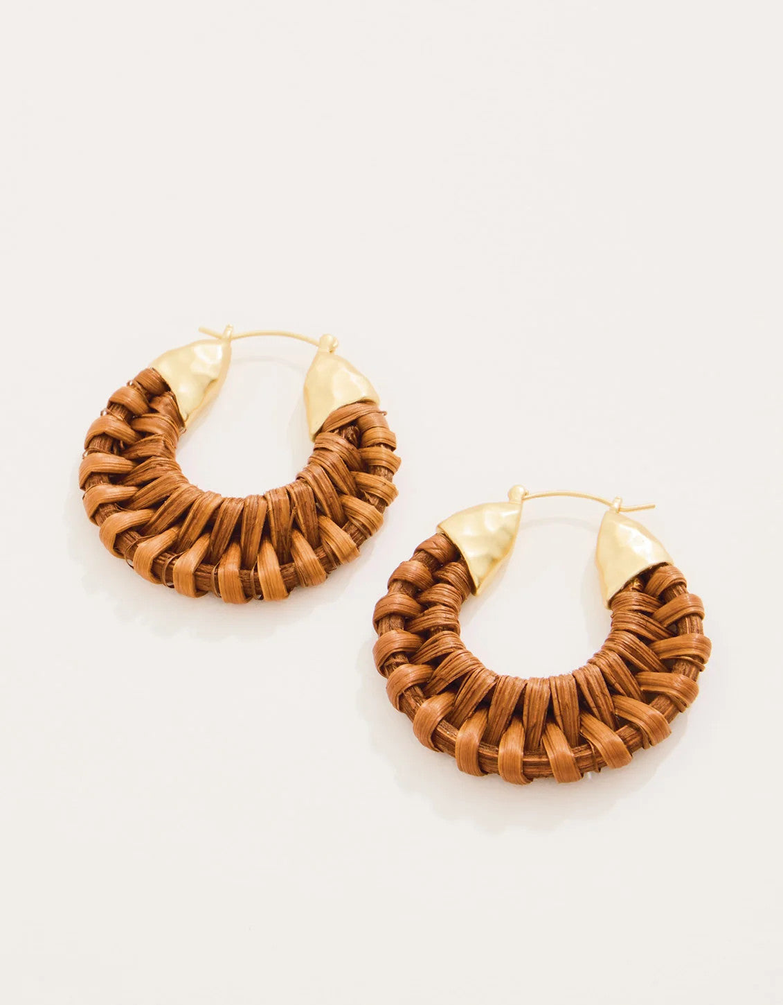 Spartina Wicker Hoop Earrings Brown