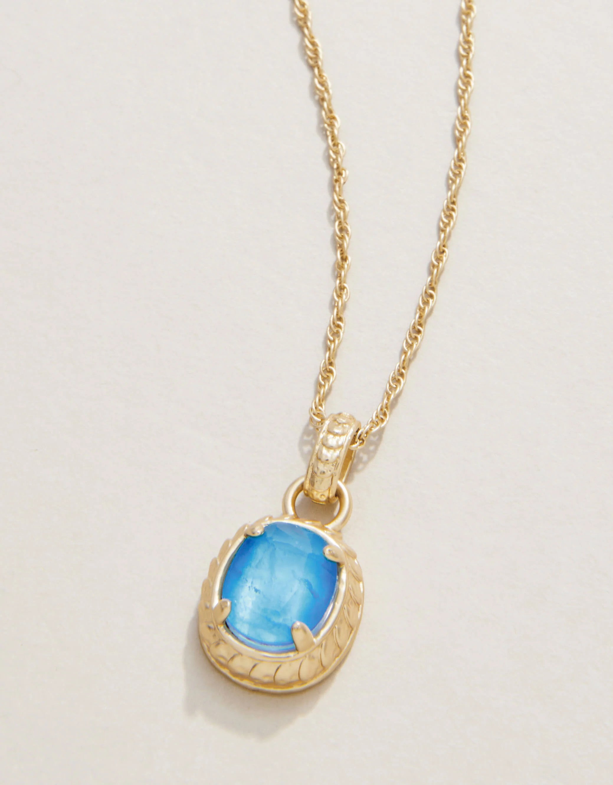 Spartina Karina Oval Petite Necklace Sea Foam/ Gold
