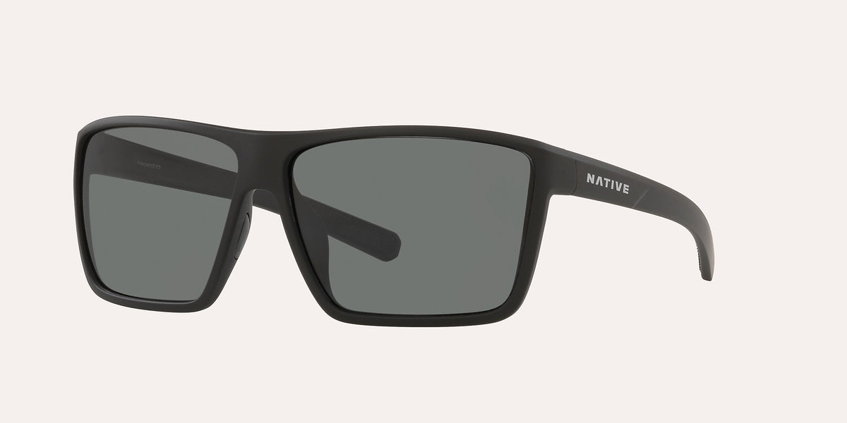 Native Eyewear Wells XL Matte Black Frame w/ Grey Polarized Lens Sunglasses
