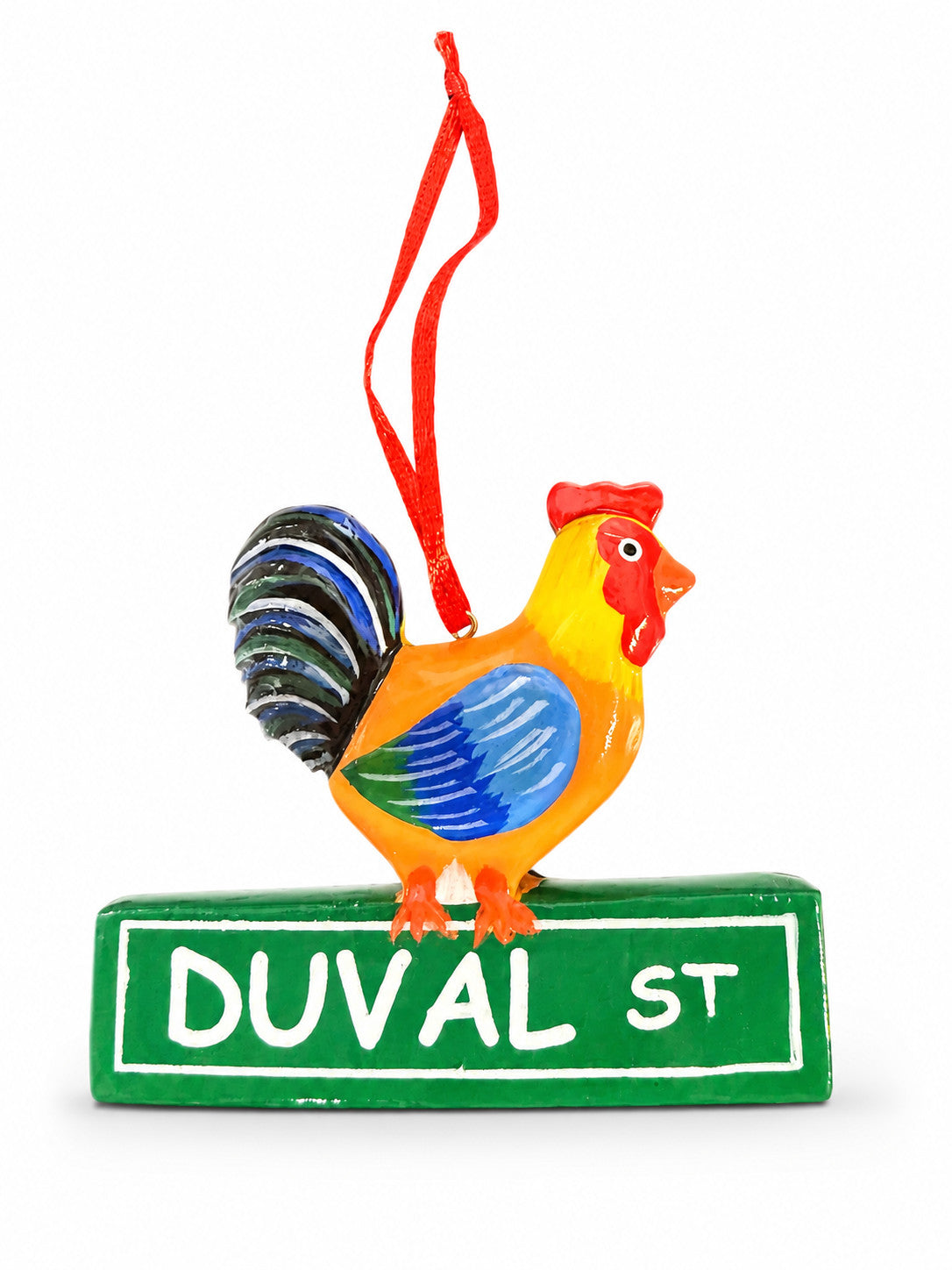 Hand Painted Duval Street Rooster Ornament