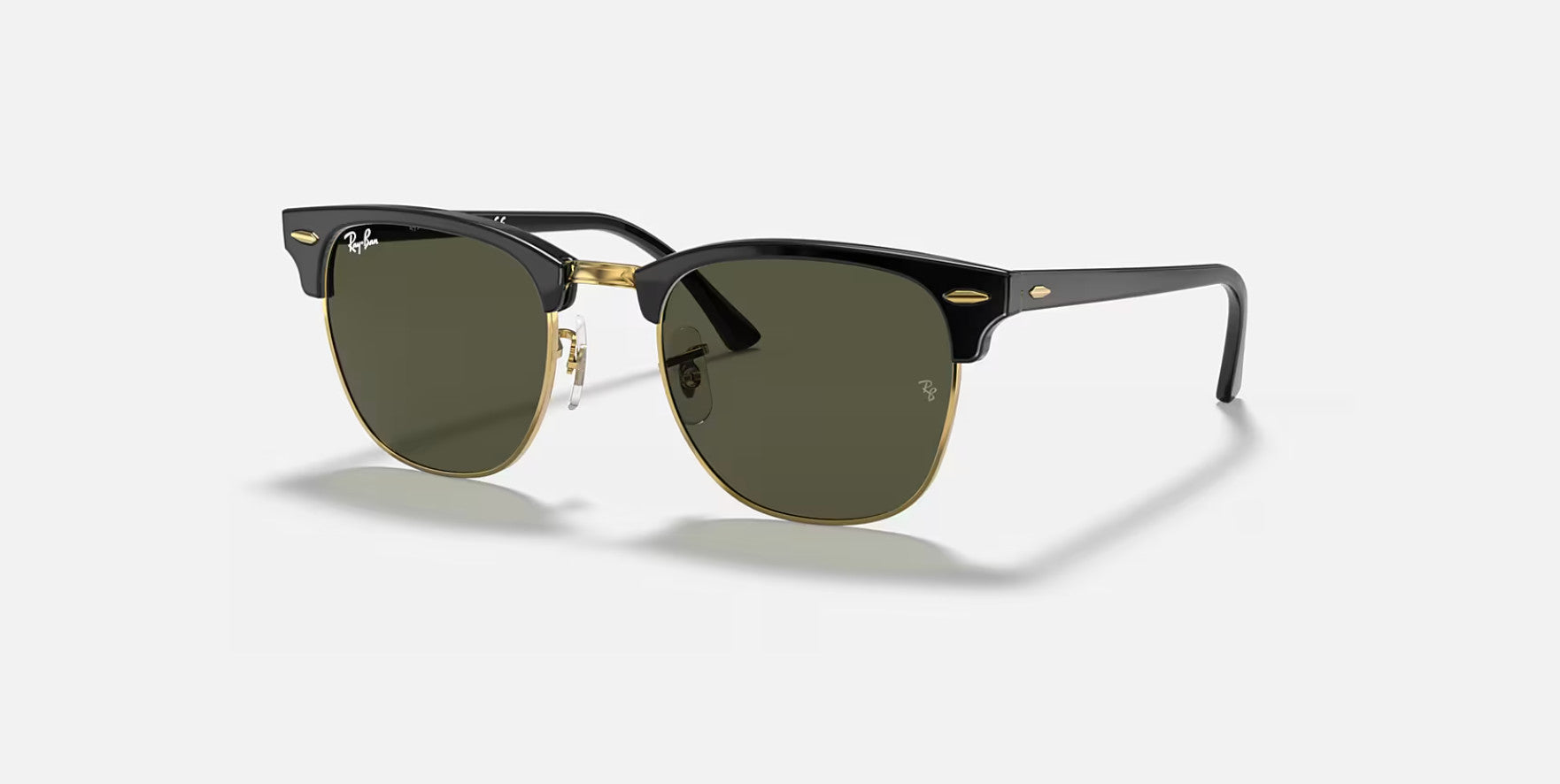 Ray-Ban Clubmaster Black on Arista Frame w/G-15 Green Lens Sunglasses