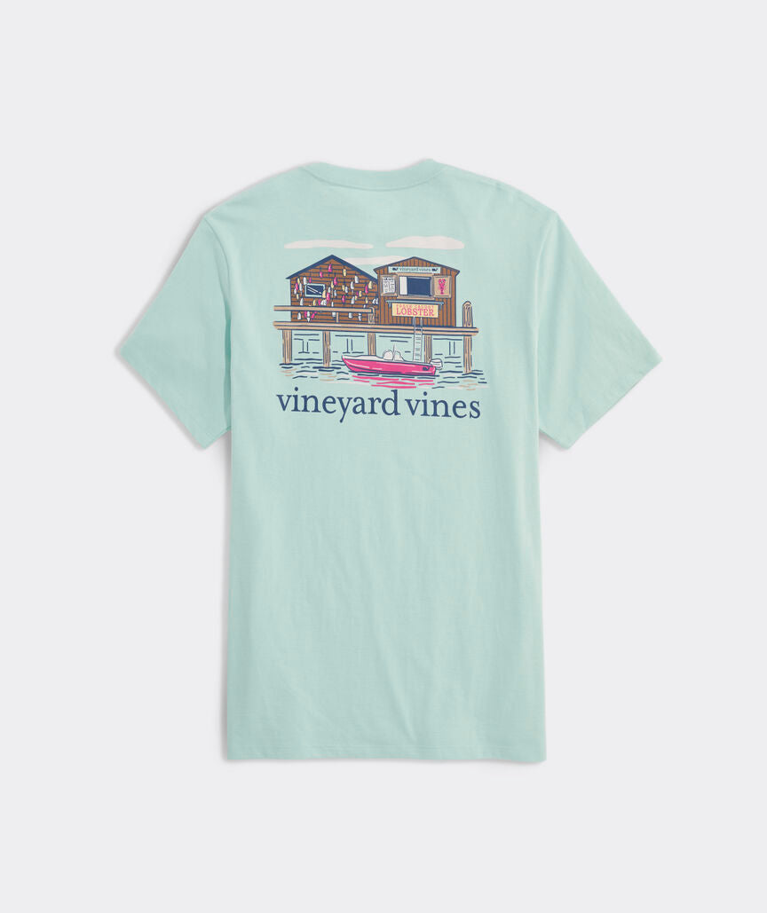 Vineyard Vines Dockside Lobster Shack Tee Aqua Haze