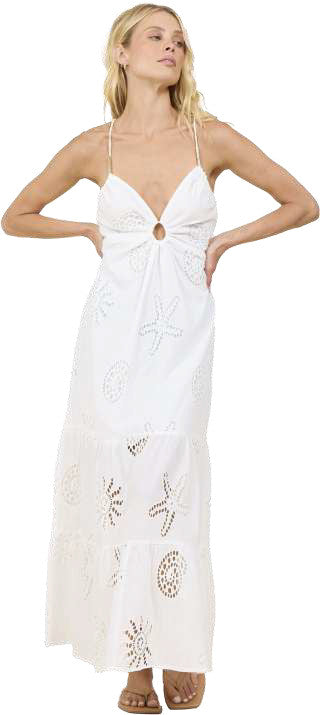 Surf Gypsy Ocean Eyelet Maxi Dress White