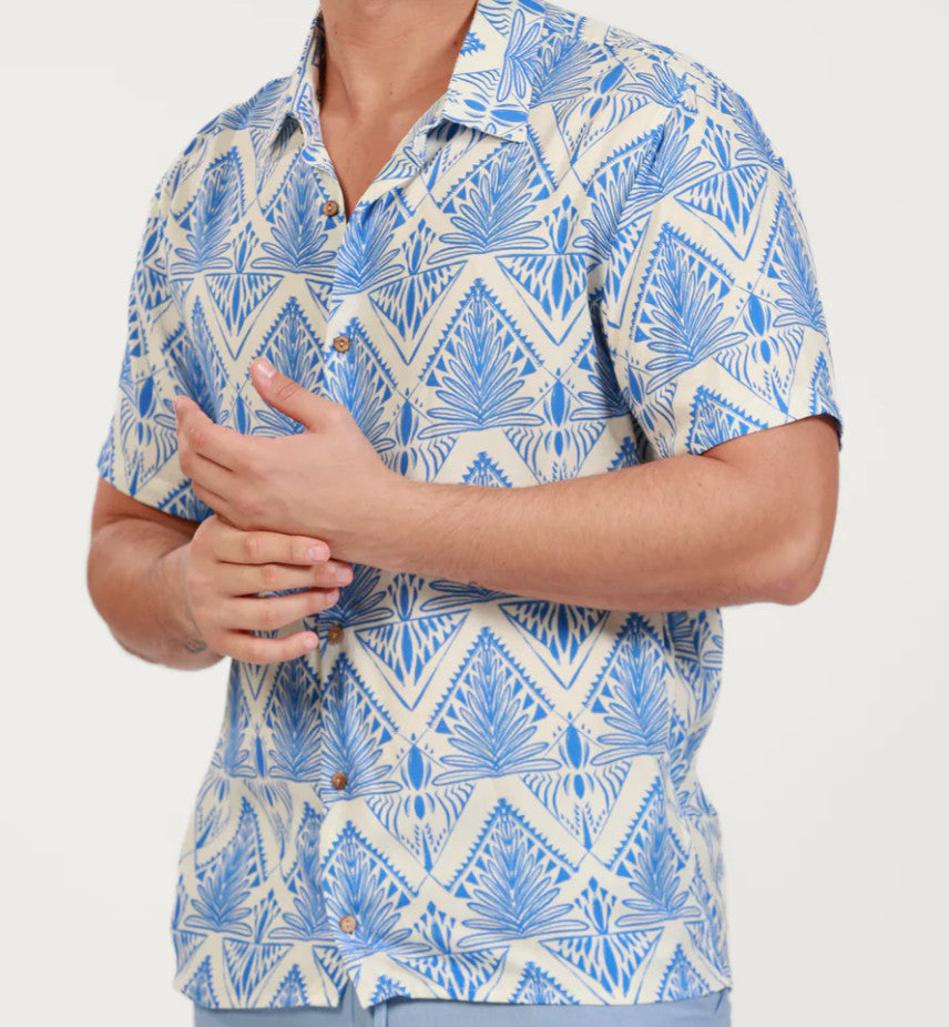 Salty Weekend Leo Viscose SS Button Down Shirt