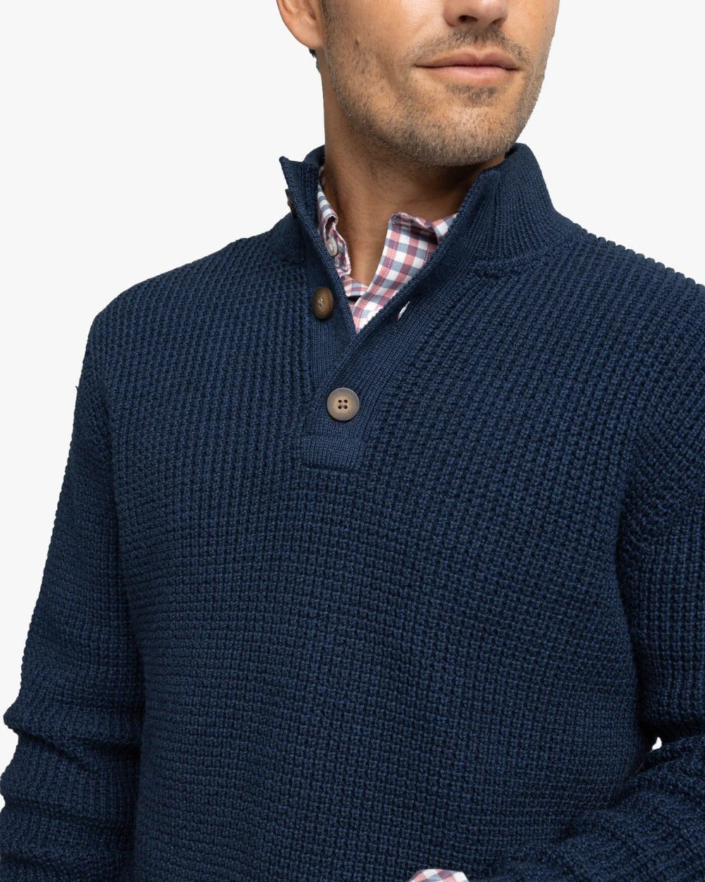 Southern Tide Westmont Heather Jade Quarter Zip Button