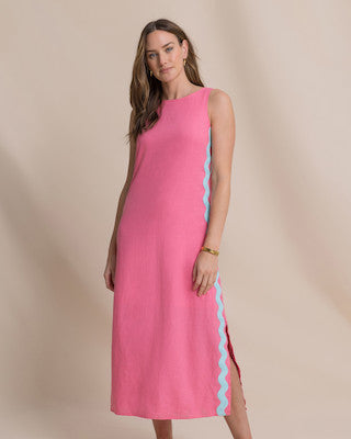 Southern Tide Zalla Side Stripe Maxi Dress Island Pink