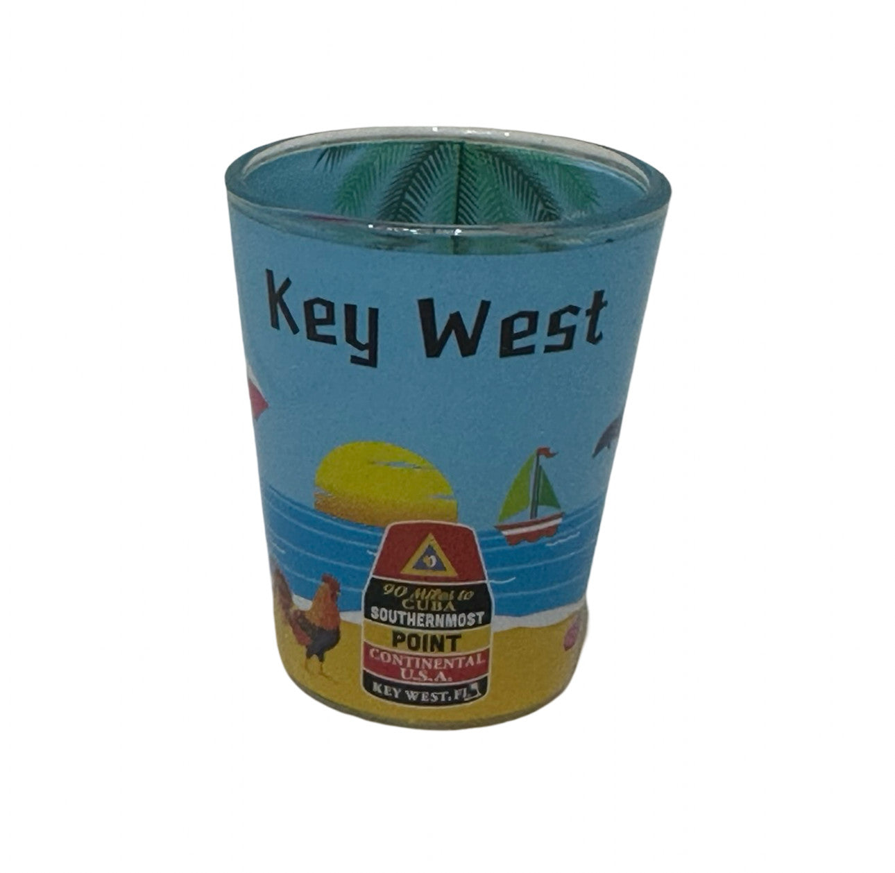 Southernmost Buoy Beach Scene Key West Shot Glass