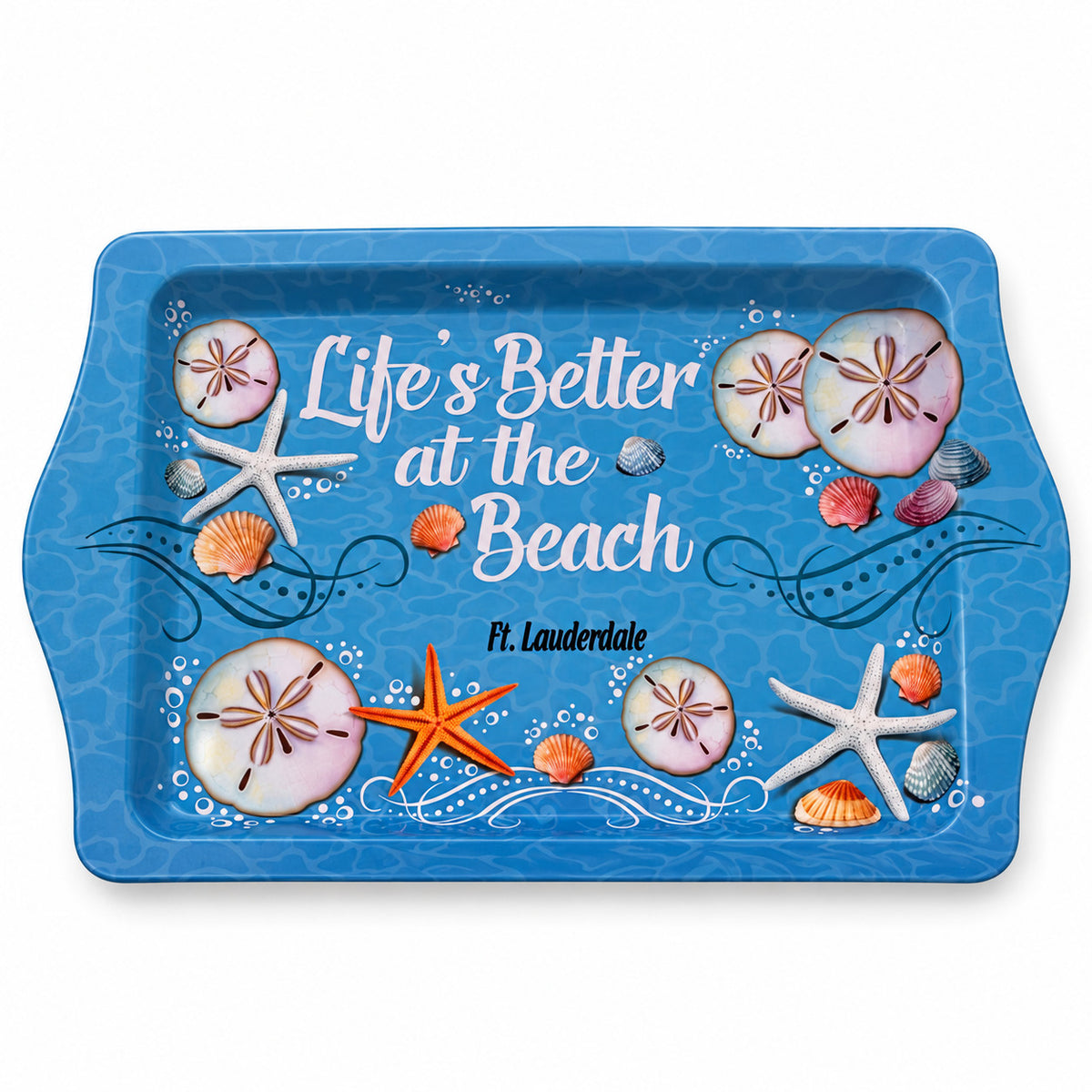 Ft. Lauderdale "Life's Better At The Beach "Shells 10"x6" Tin Tray