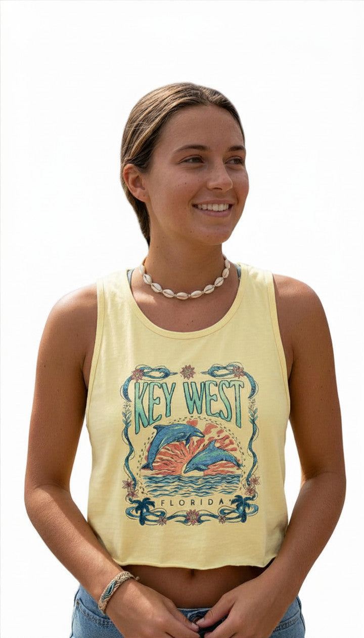 Shaddow and Fish Sunset Dreams Tank Tee Butter