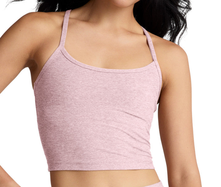 Beyond Yoga Slim Racerback Cropped Tank Spacedye Blush Bloom Heather
