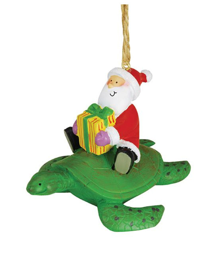 Cape Shore Santa On Sea Turtle Key West Ornament