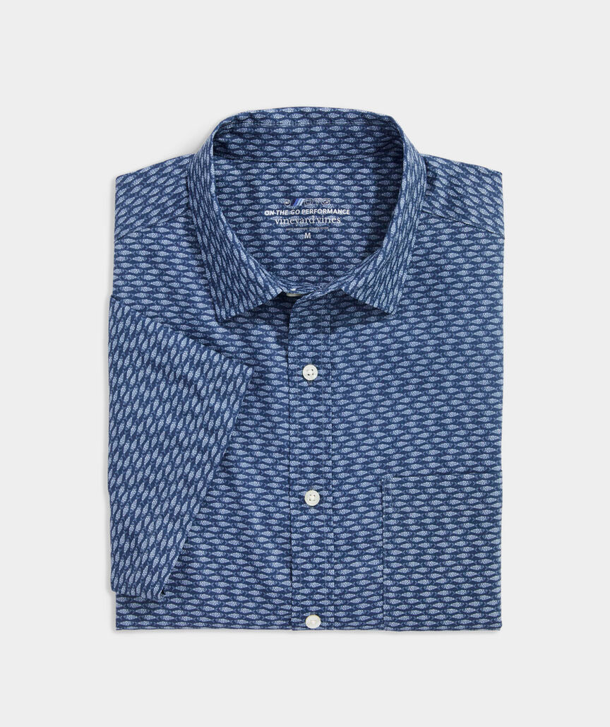 Vineyard Vines On-the-Go Button Up SS Shirt Sardines Key Largo