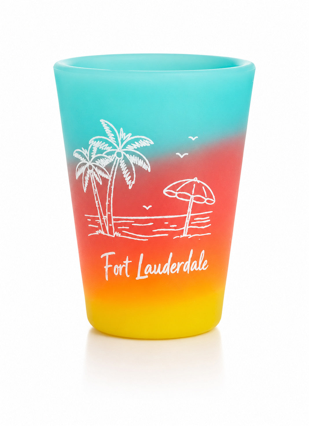 Silipint Beach Scene Fort Lauderdale 1.5oz Shot Glass Aurora