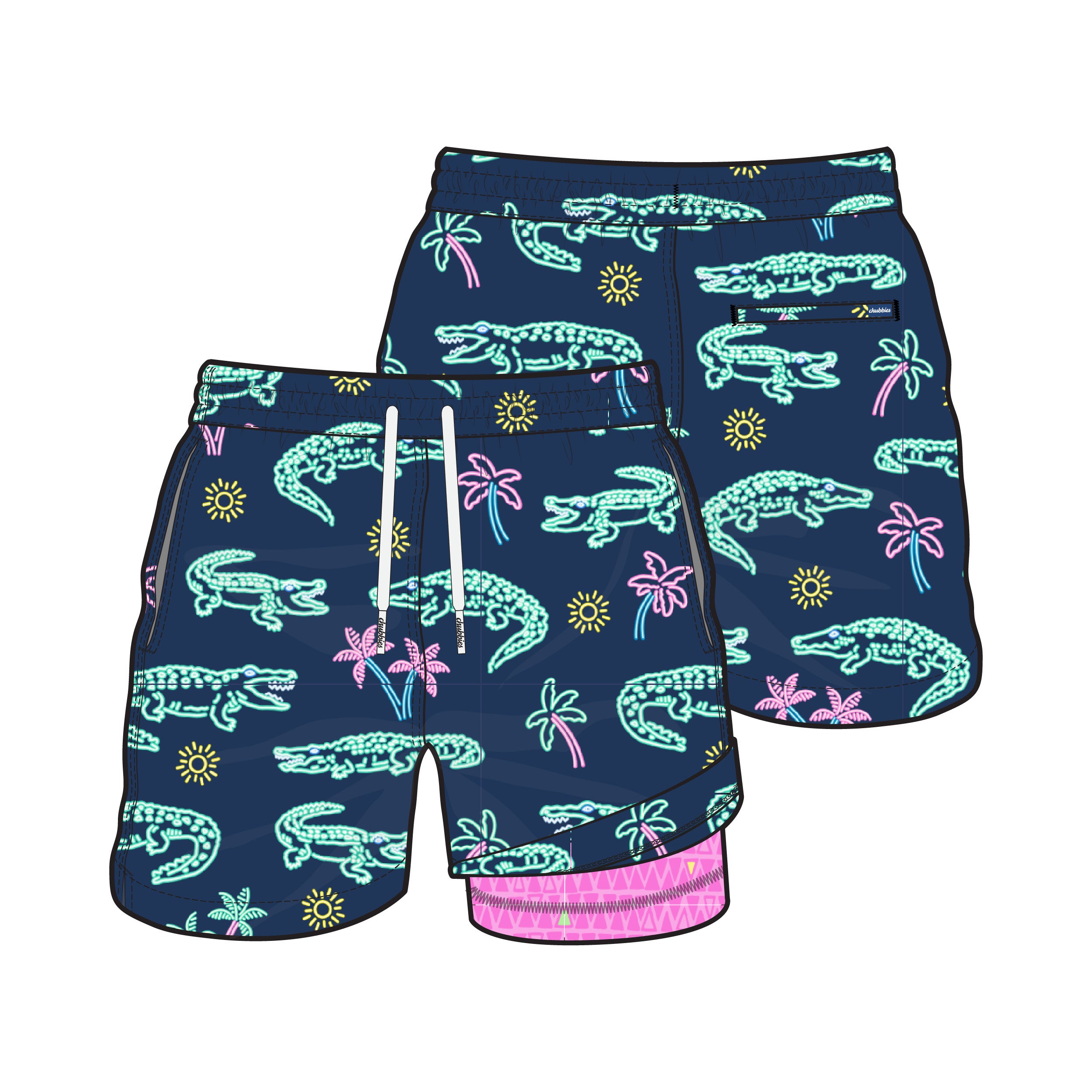 Chubbies Youth The Neon Glades Lined Swim Trunks