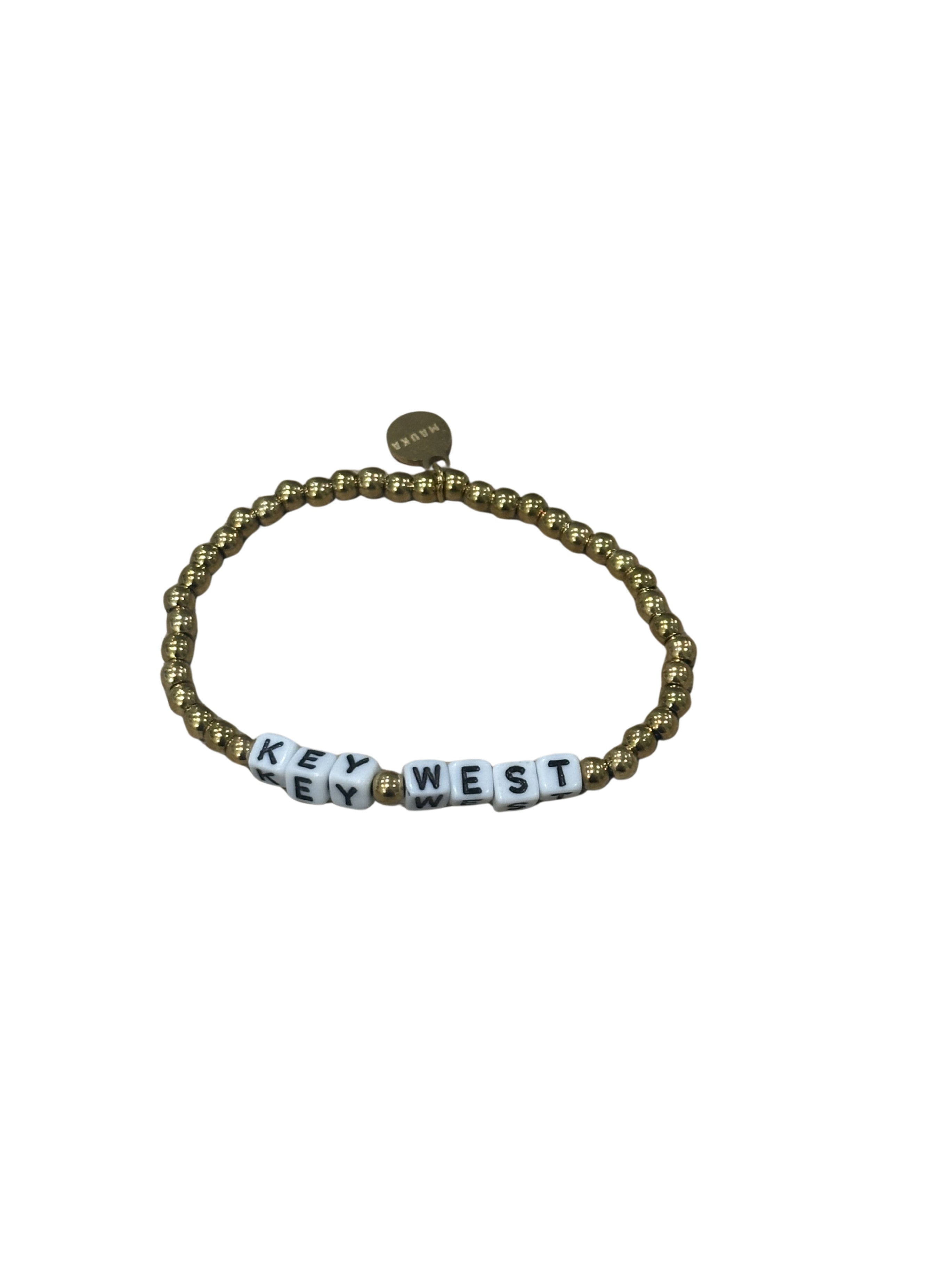 Mauka Key West Beaded Block Bracelet Gold