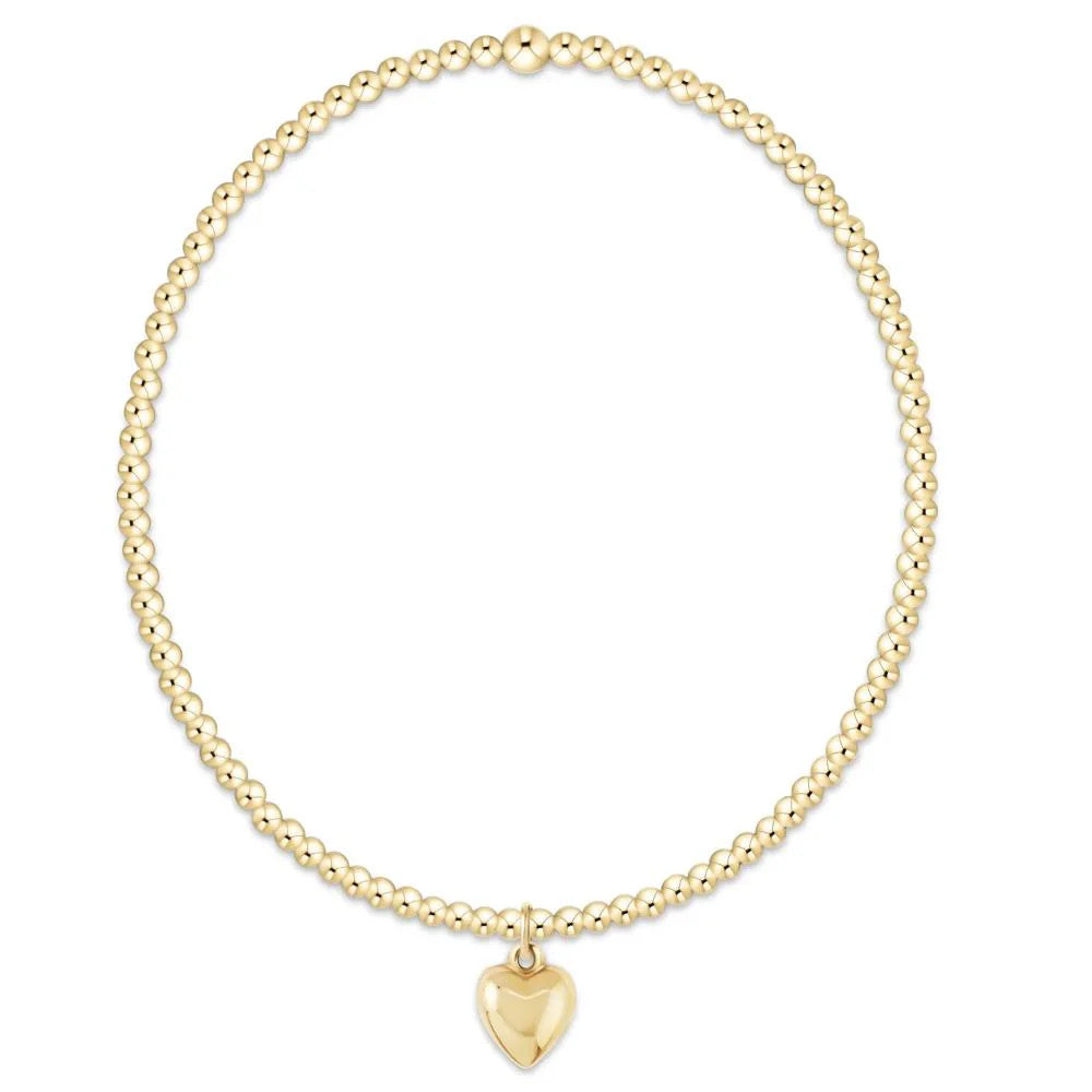 Egirl Classic 2mm Love Plush Charm Bead Bracelet Gold