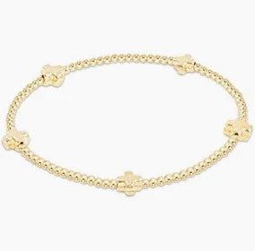 Enewton Signature Small Cross Pattern 2mm Bead Bracelet Gold