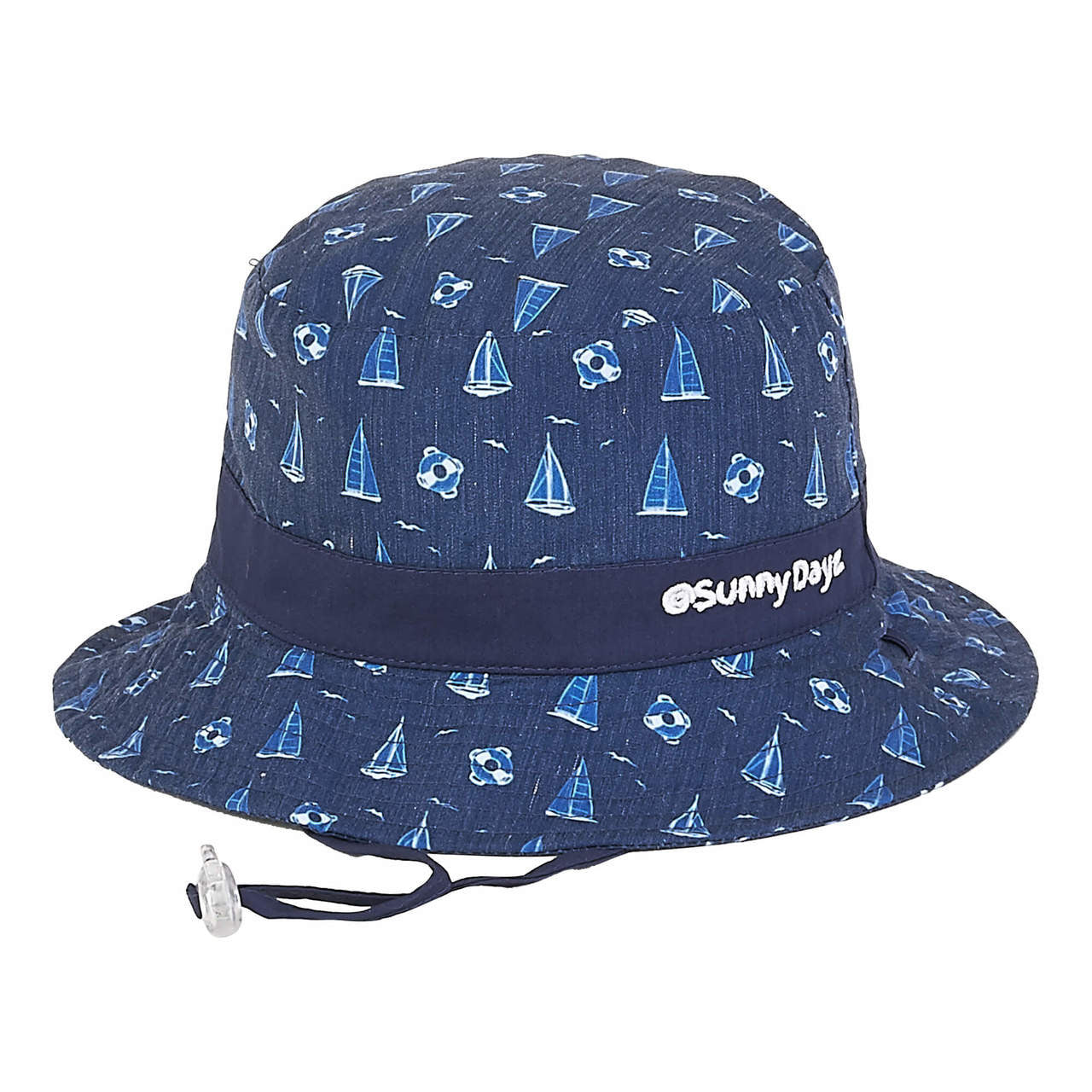 Sun 'N' Sand Kids Bucket Boat And Shark Printed Bucket Hat Navy