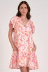 Elan Zendaya Ruffle Dress Allure Pink Print
