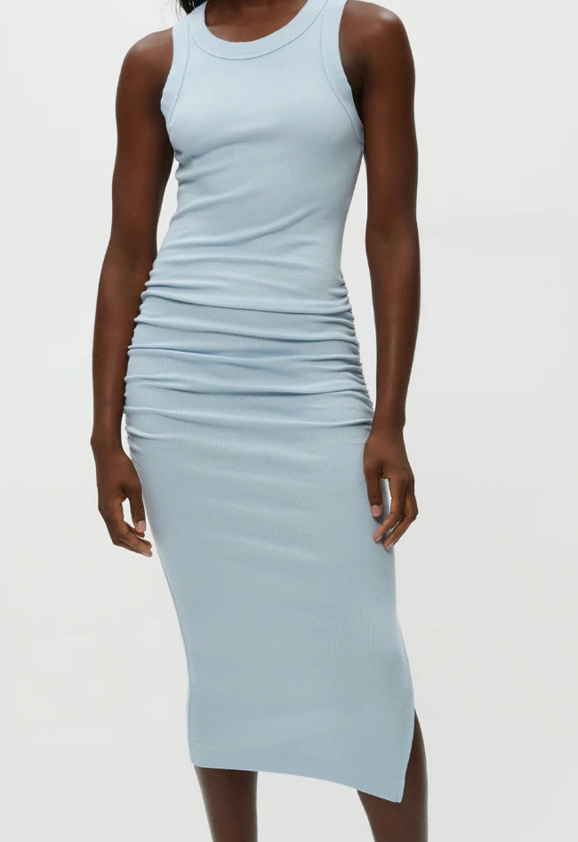Michael Stars Wren Ribbed Midi Dress Fountain