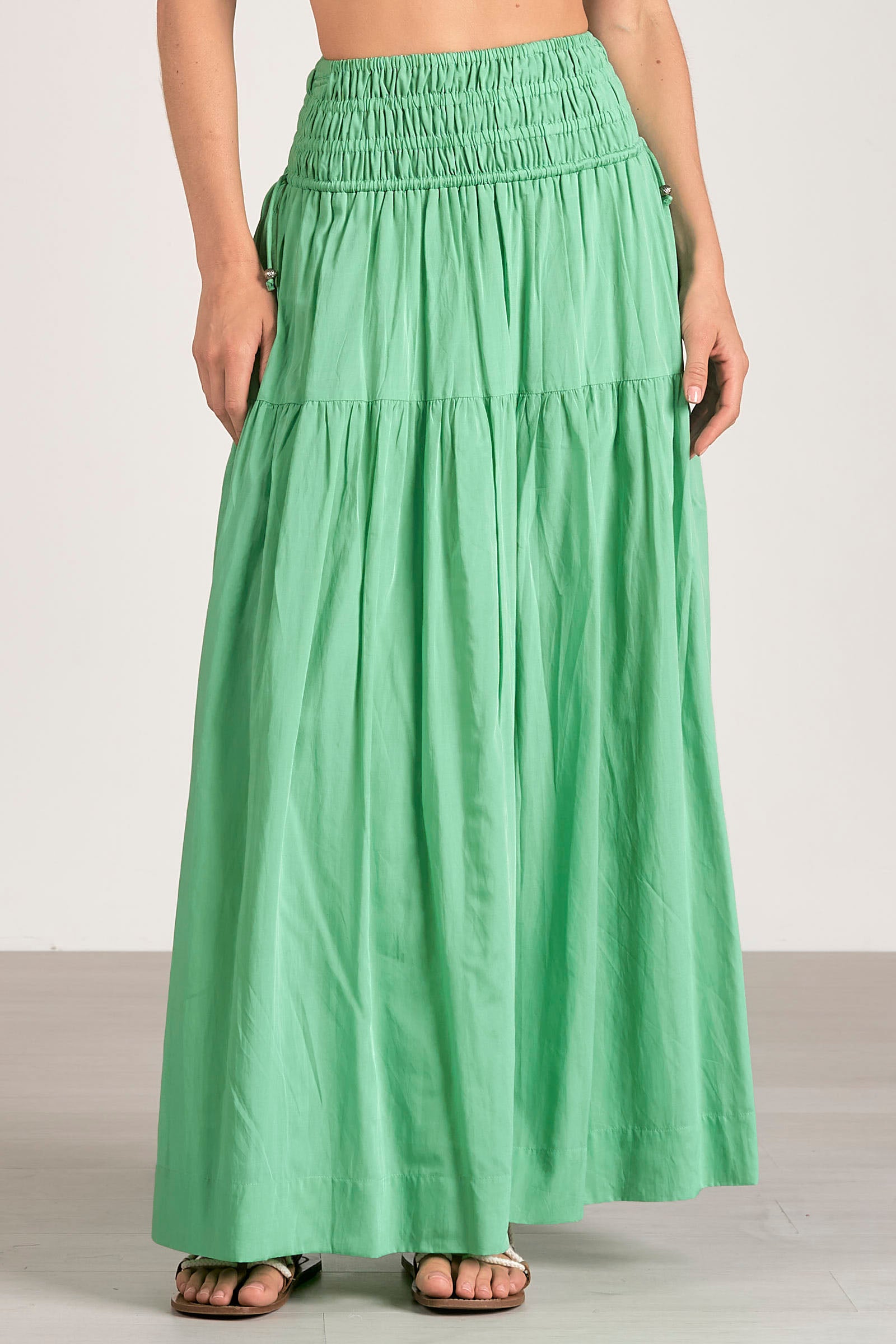 Elan Lili Midi Smock Skirt Mint