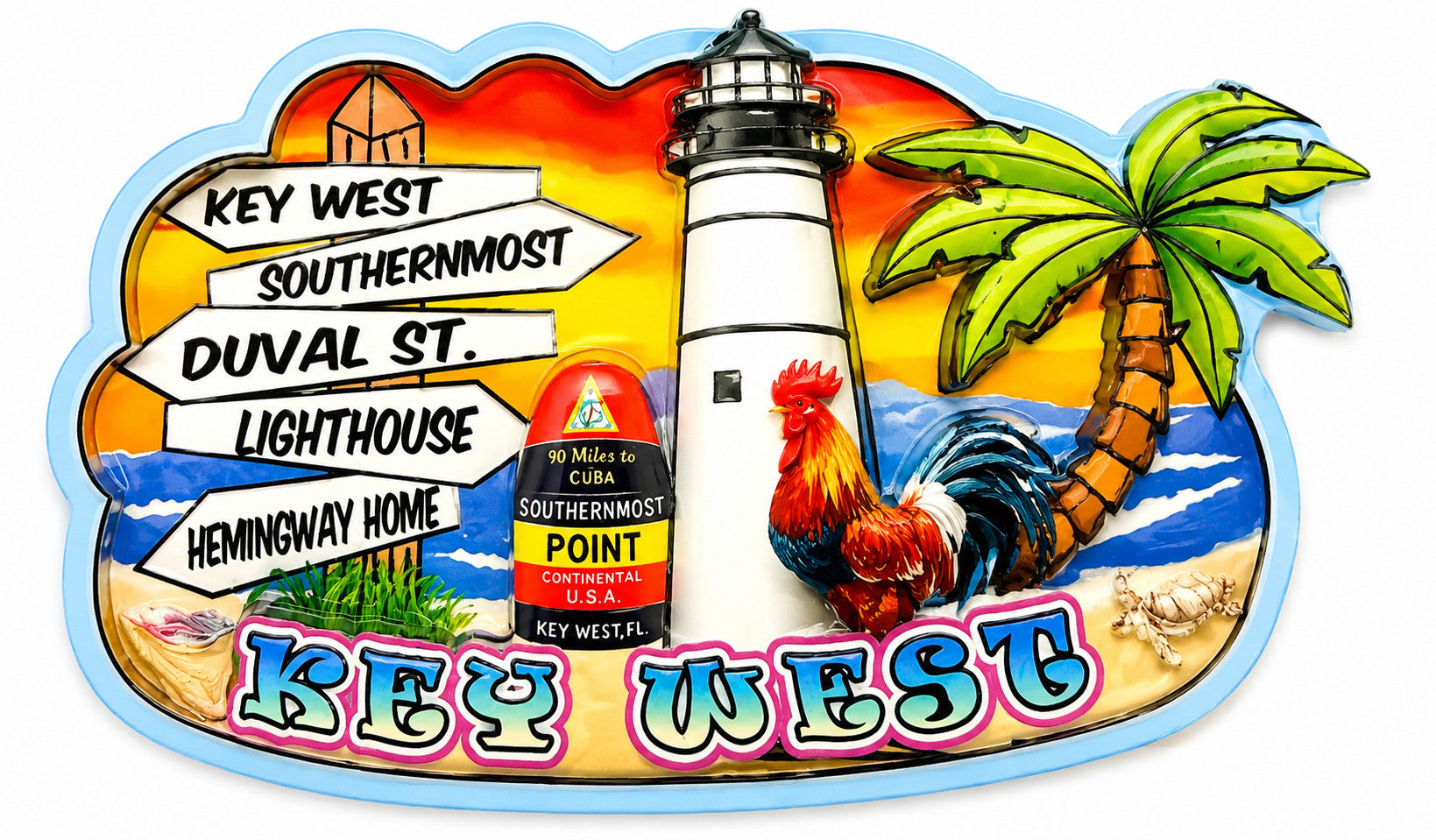 Key West Lighthouse Signpost Magnet