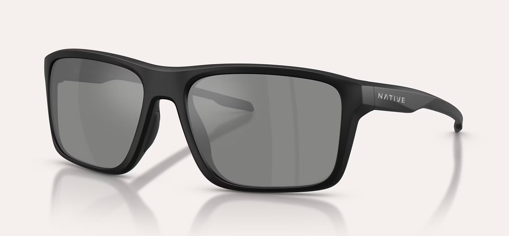 Native Eyewear Tavern Matte Black Frame w/ Silver Reflex Lens Sunglasses Polarized