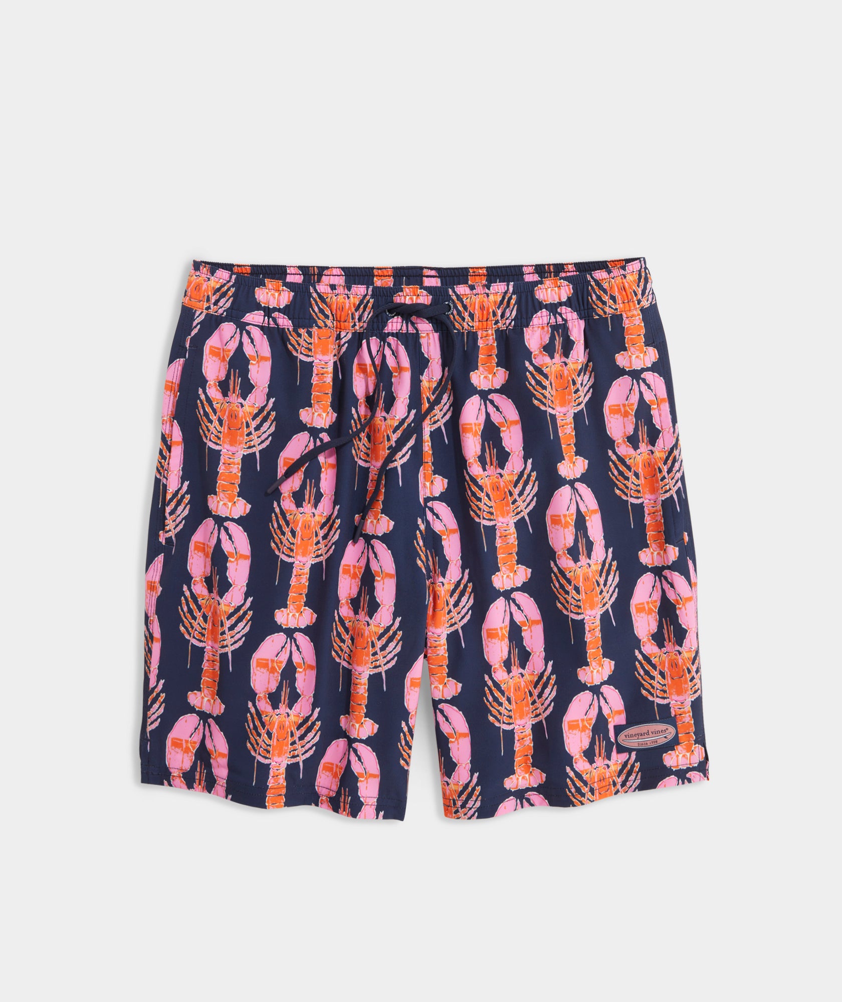 Vineyard Vines Printed Piped Chappy Trunks Swimwear Indigo Lobsters Stone