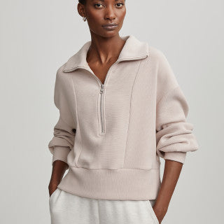 VARLEY Ramona Half Zip Mushroom