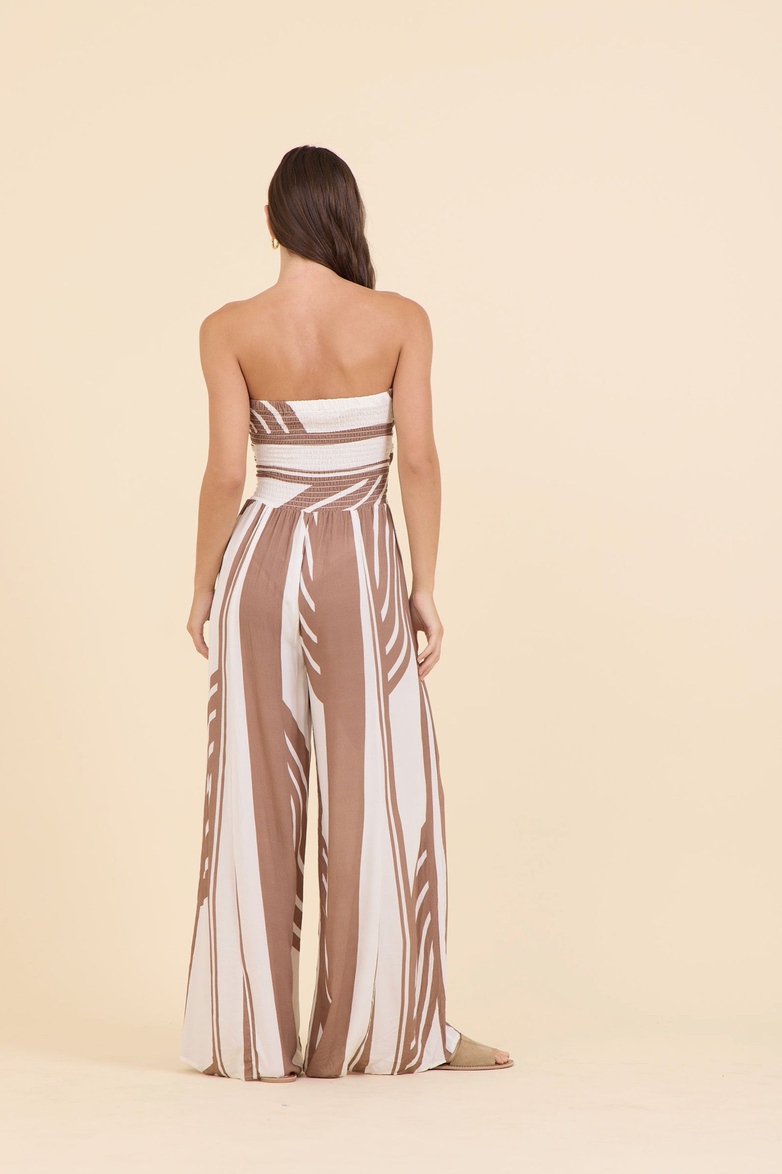 Surf Gypsy Abstract Stripe Jumpsuit Neutral