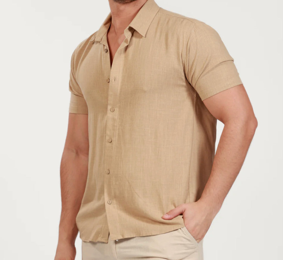 Salty Weekend James Linen SS Button Down Shirt