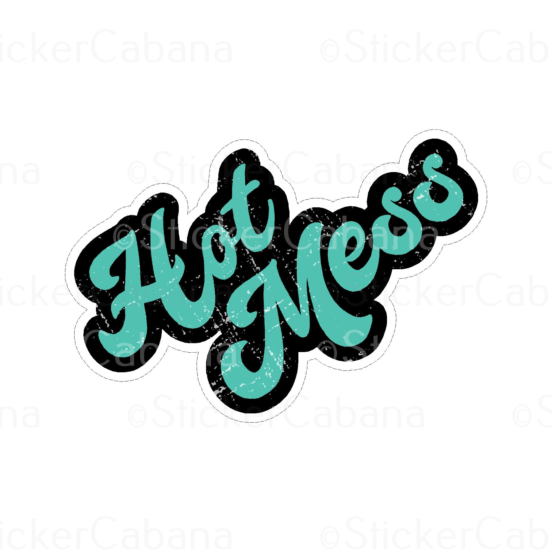 Sticker Cabana Hot Mess in Teal Large Sticker